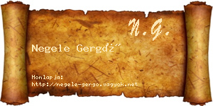 Negele Gergő névjegykártya